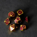FanRoll Dice Set – Gold with Purple Enamel 16 mm 2