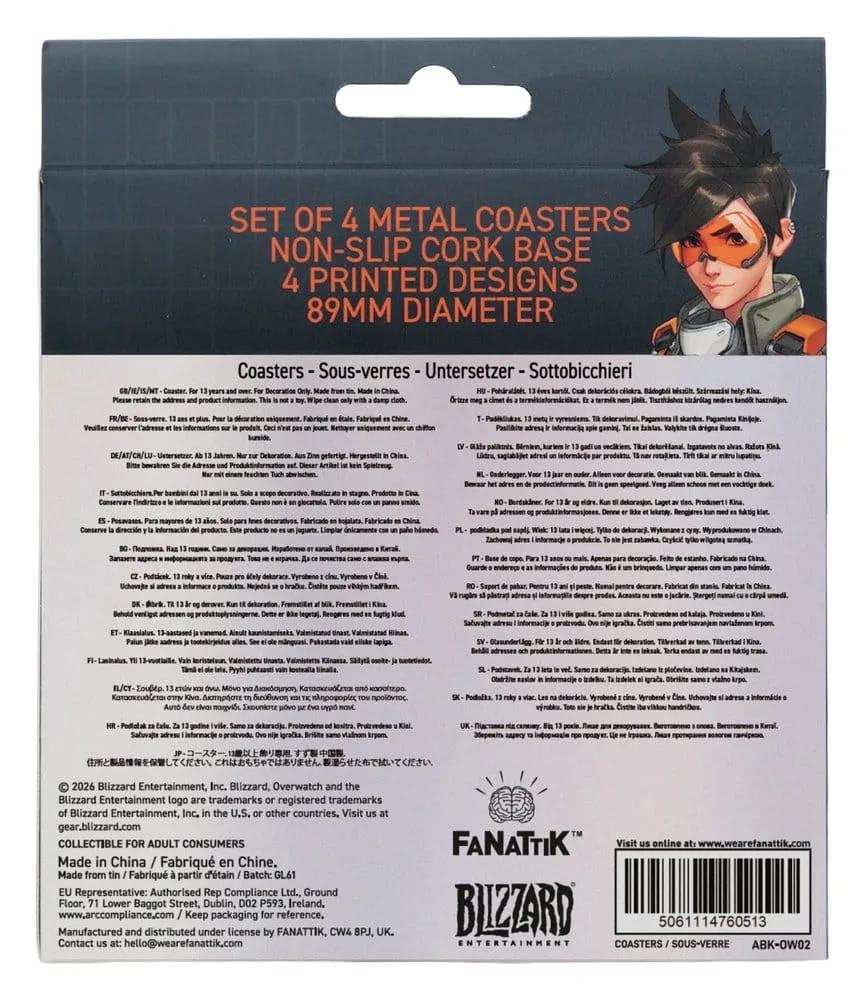 Overwatch Coaster Set – 4 Metal Character Designs 9 cm 5