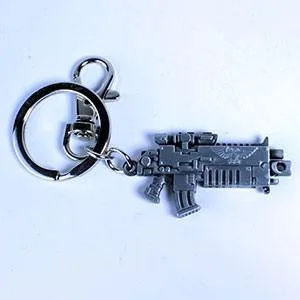 Warhammer 40K Metal Keychain – Bolter Metallic Finish 5 cm
