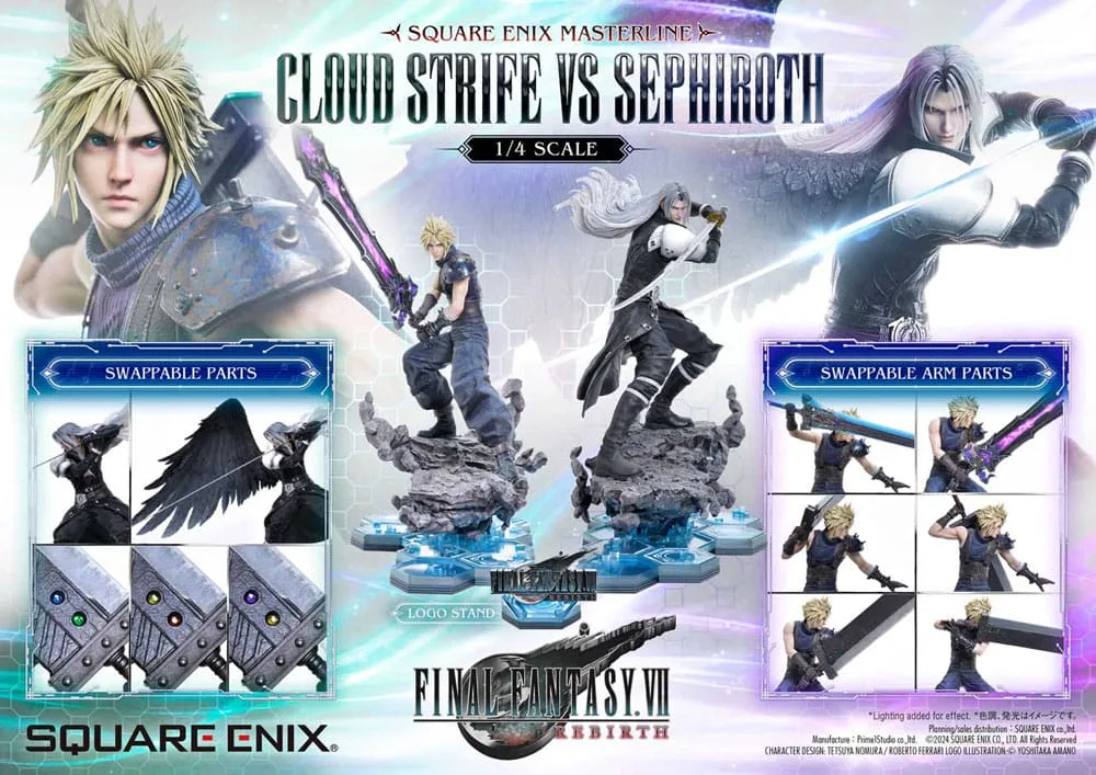 Final Fantasy VII Rebirth Statue Pair – Cloud vs Sephiroth 69 cm 13