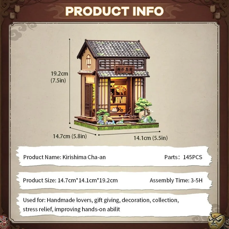 CuteBee Miniature House Model Kit – Kirishima Cha-an 19 x 14 cm 5