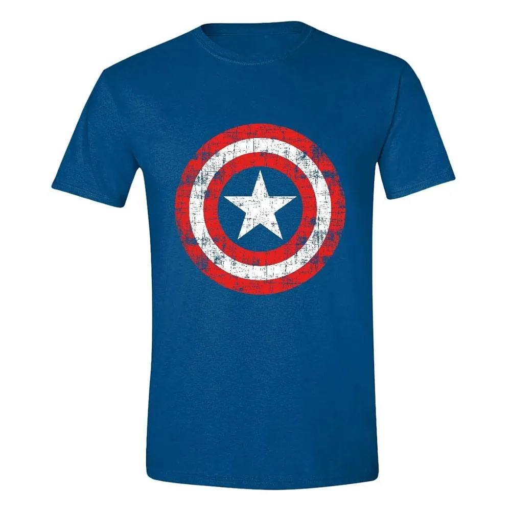 Marvel T-Shirt – Captain America Cracked Shield Size L