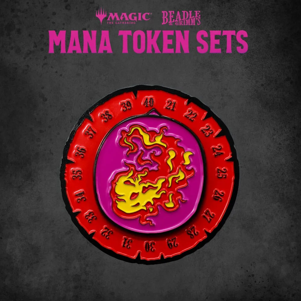 Magic the Gathering Dice and Token Pack – Red Mana 5