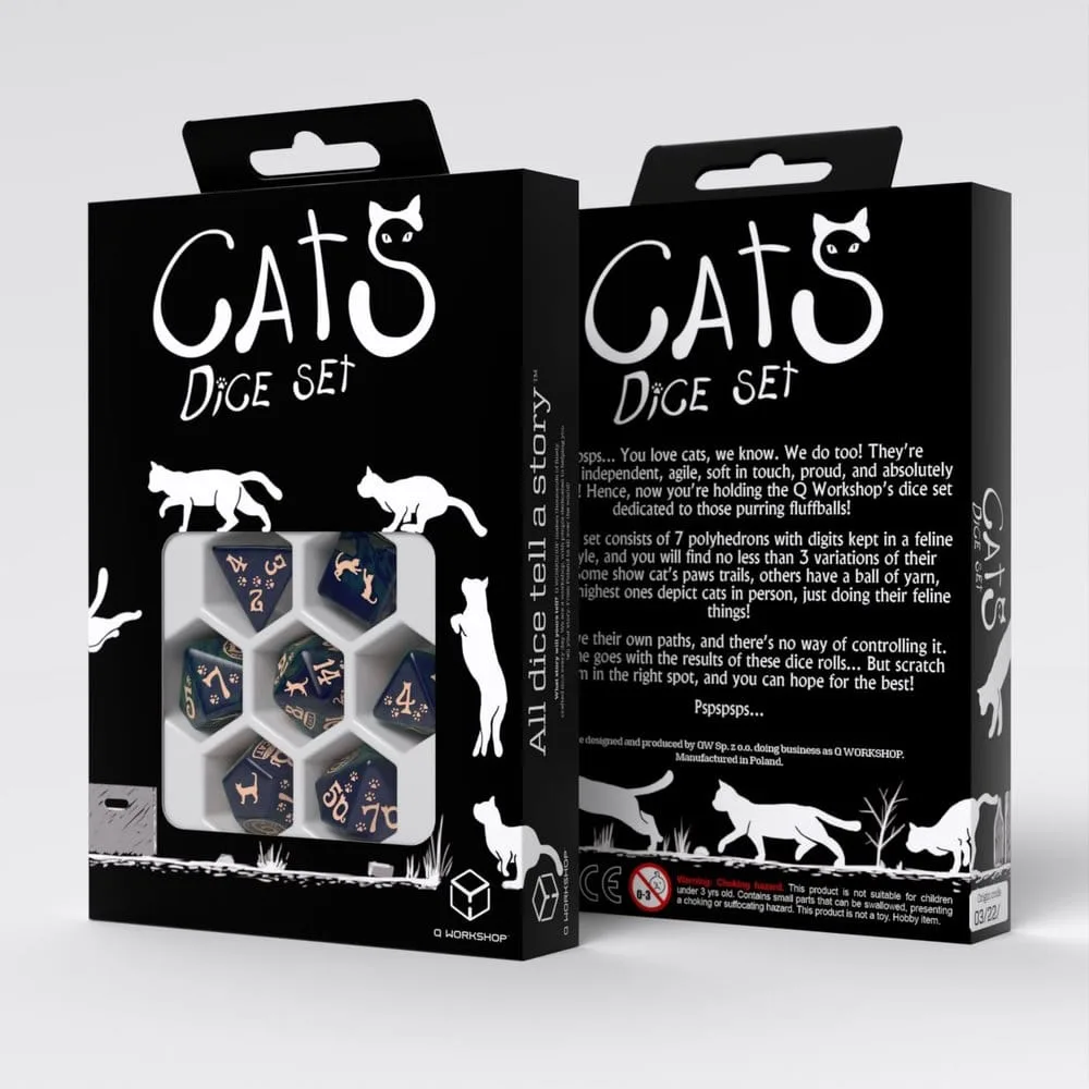 Cats Dice Set – Q Workshop Mittens 7 Pieces 2
