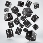 Q Workshop Dice Set – Black D6 Full Pack of 20 16 mm 5