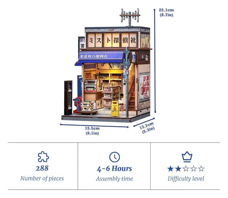 Miniature House Model Kit – Beika-cho Convenience Store 22 x 15 cm 7