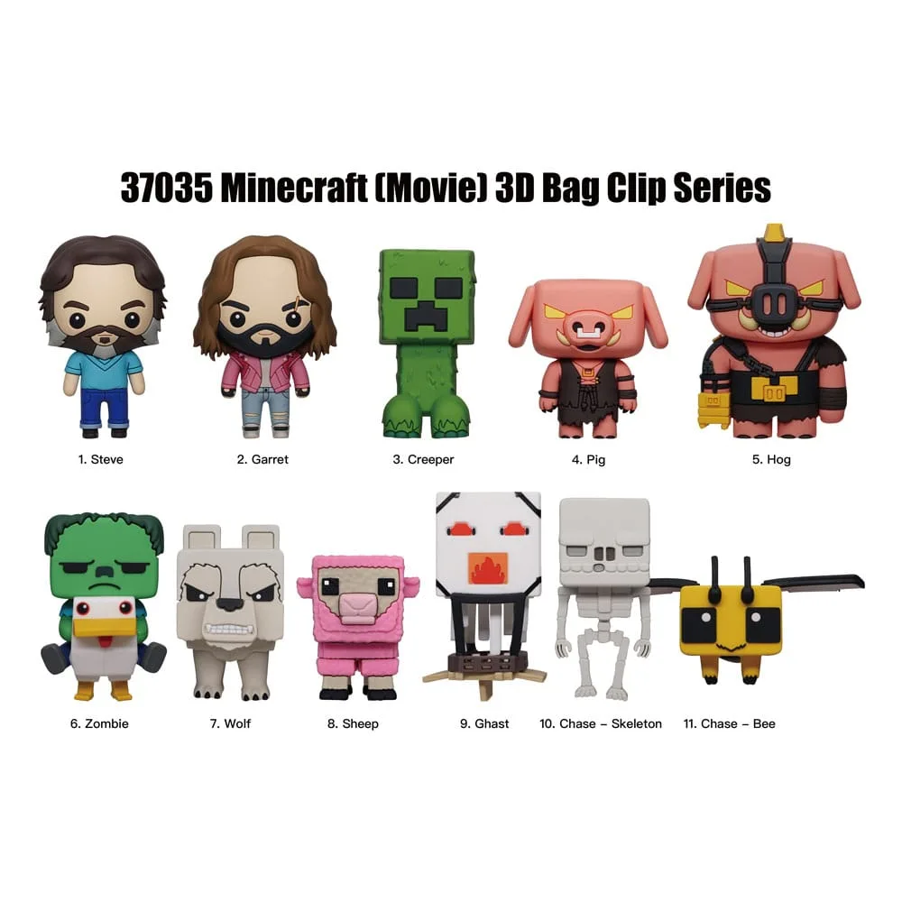 Minecraft 3D Bag Clips – Series 1 Display of 24 3