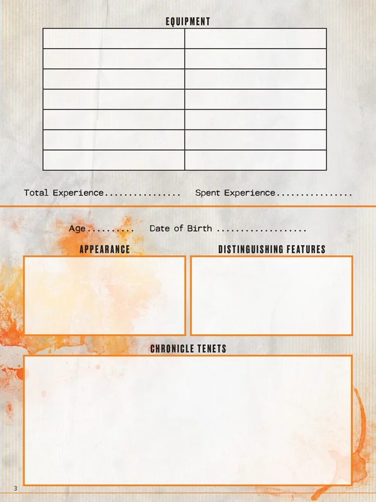 Hunter The Reckoning RPG Journal – 5th Edition English 3