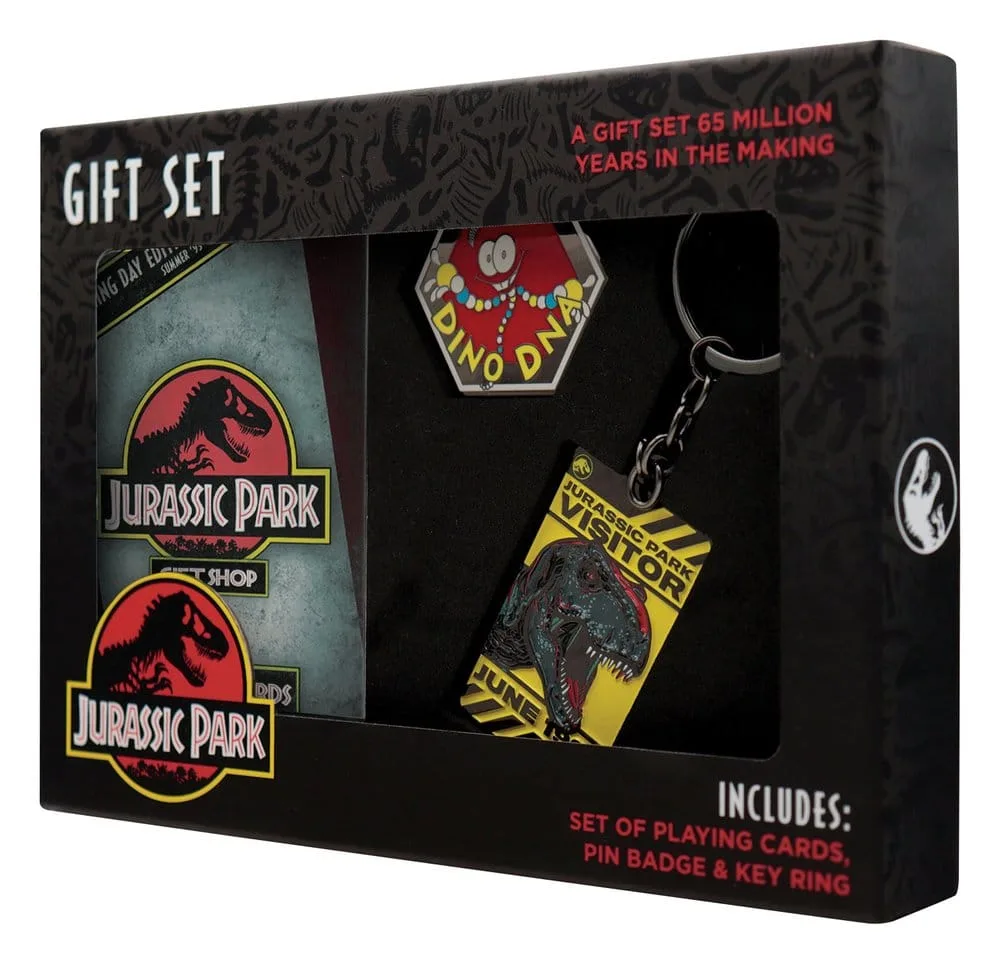 Jurassic Park Gift Set – Dino Keyring Pin and Playing Cards 2