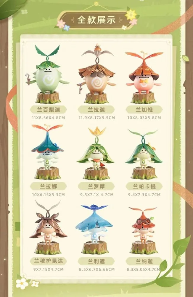 Genshin Impact Minifiguren – Aranara 9 blind boxes 8–10 cm 2
