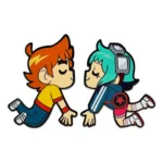 Scott Pilgrim Enamel Pins – Scott and Ramona Kissing 5 cm 1