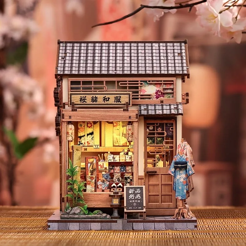 Miniatuur Bouwpakket – Sakura O Kimono Shop 19 x 14 cm 19