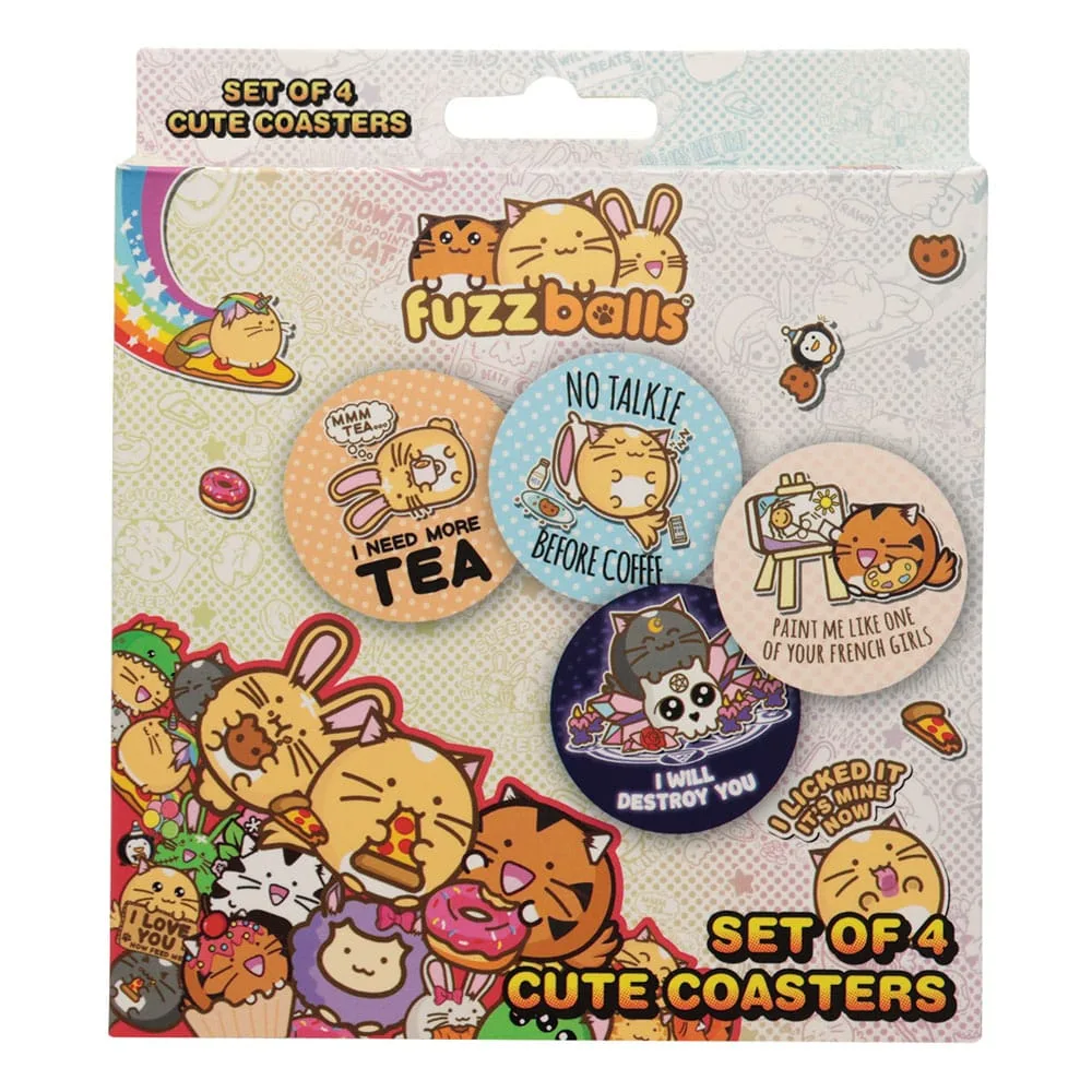 Fuzzballs Untersetzer-Set – 4 Motive Ø 89 mm 4