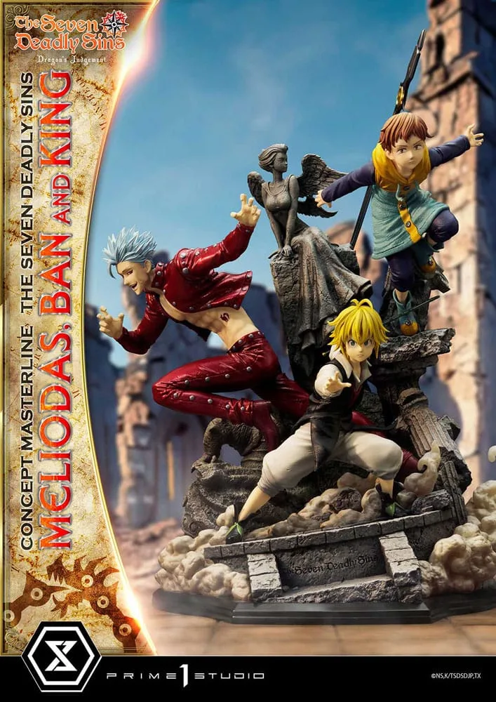 Seven Deadly Sins Statue – Meliodas, Ban and King 55 cm 2