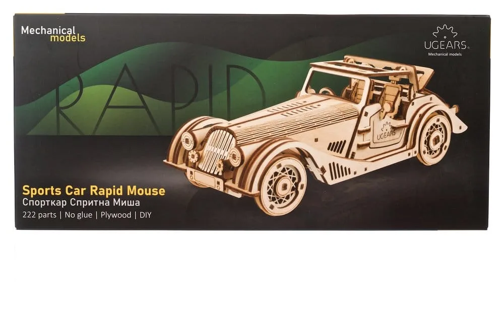 Ugears Holzbausatz – Sportwagen Rapid Mouse 1:24 24