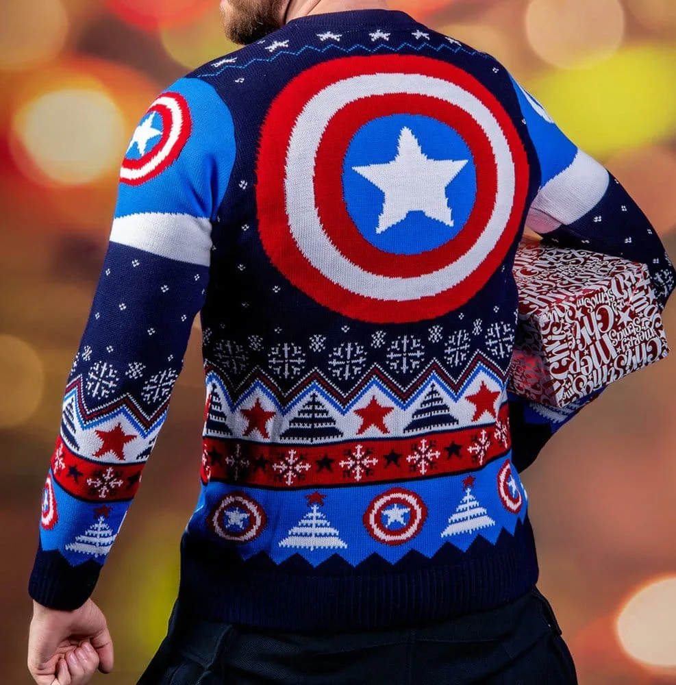 Captain America Kersttrui – Gebreid XS 2