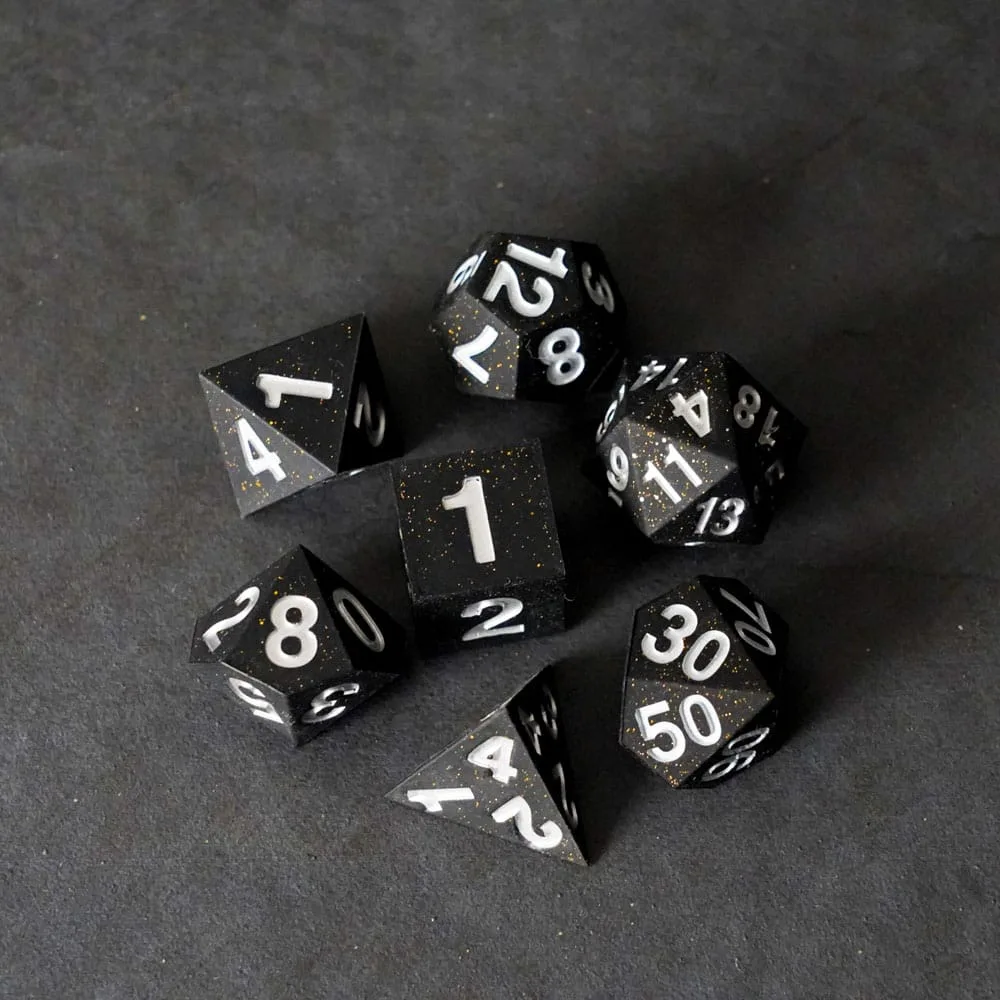 FanRoll Silicone Dice Set – Sharp Edge Gold Scatter 16 mm 3