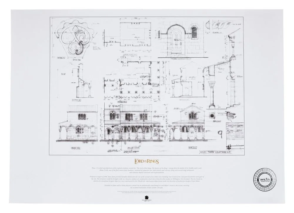 Lord of the Rings Art Print – Minas Tirith Courtyard 59 x 42 cm