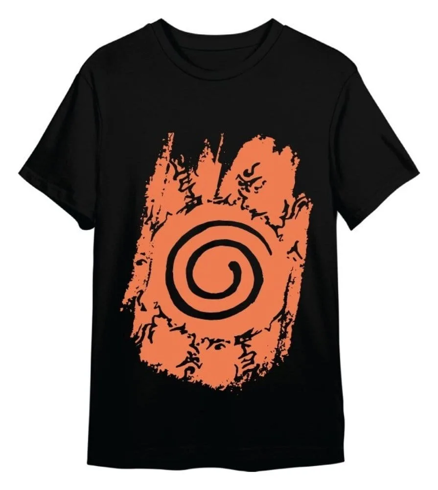 Naruto Shippuden T-Shirt – Retro Logo Black Size M