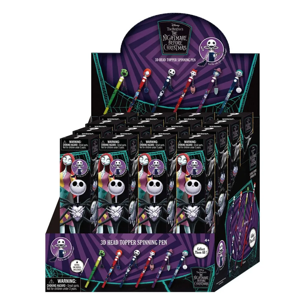 Nightmare Before Christmas Pens – 3D Spinning Topper Display of 16