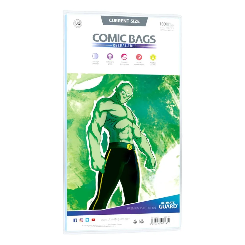 Ultimate Guard Comic Bags – Resealable Current Size 100 Pack