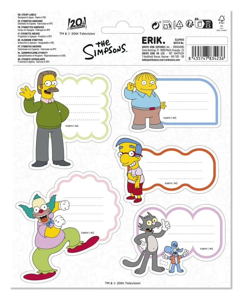 The Simpsons Self-Adhesive Labels – Glossy Finish 10 Packs 2