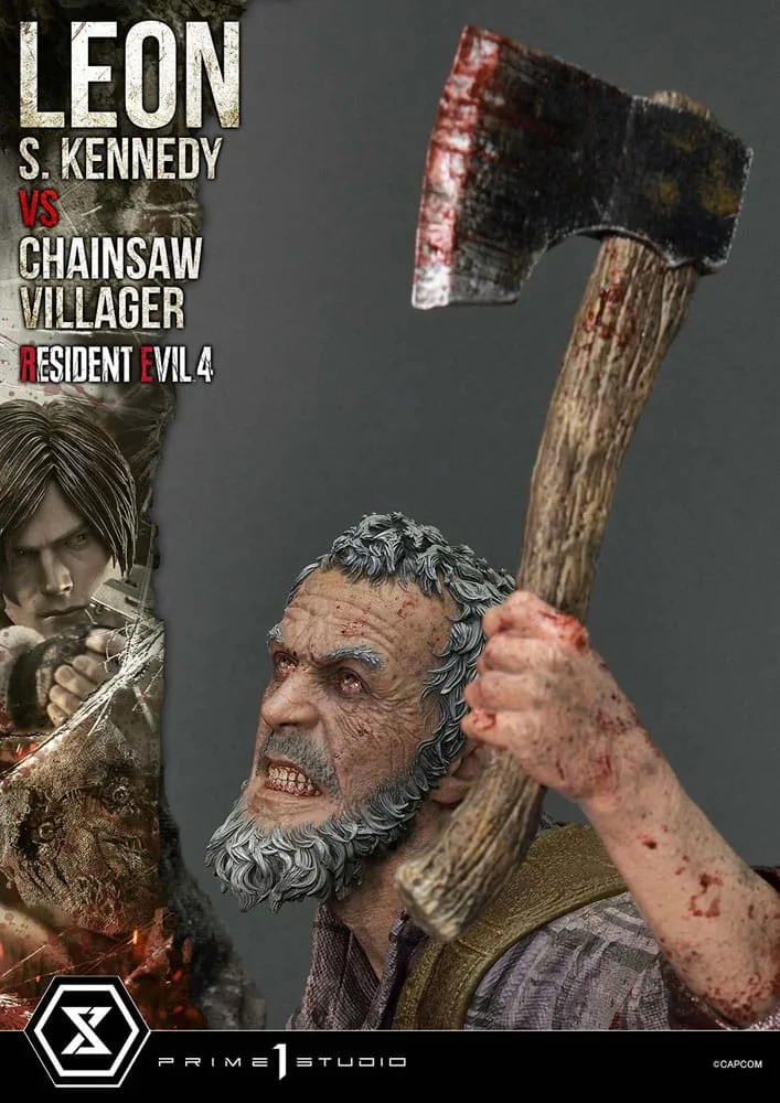 Resident Evil 4 Statue – Leon vs. Chainsaw Villager 76 cm 16