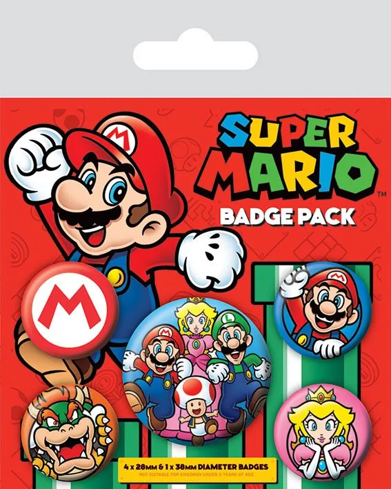 Super Mario Pin-Back Buttons – 5-Pack