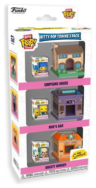 The Simpsons Bitty Pop Towns Figures – Springfield 3-Pack 2 cm