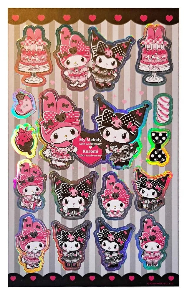 Sanrio Sticker Pack – Kuromi and My Melody Pink Black Party 2