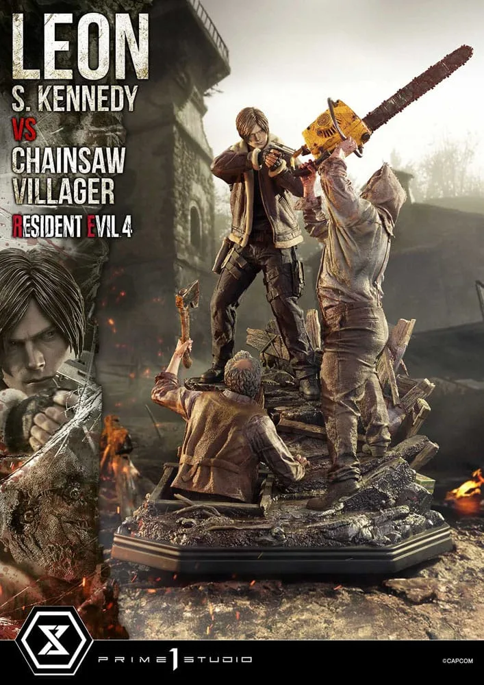 Resident Evil 4 Statue – Leon vs. Chainsaw Villager 76 cm 2