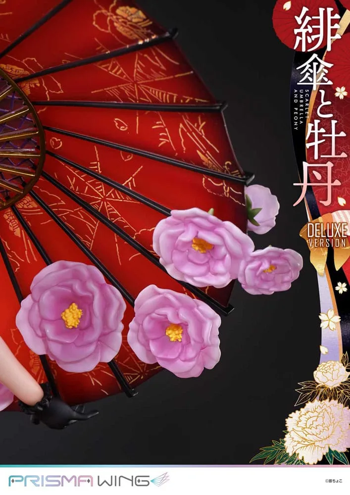 Fuzichoco Statue – Scarlet Umbrella and Peony Deluxe 32 cm 10