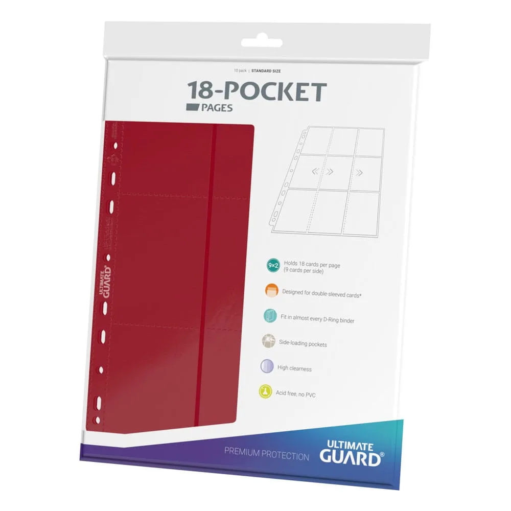 Ultimate Guard Binder Pages – Red 18-Pocket Side-Loading 10-Pack