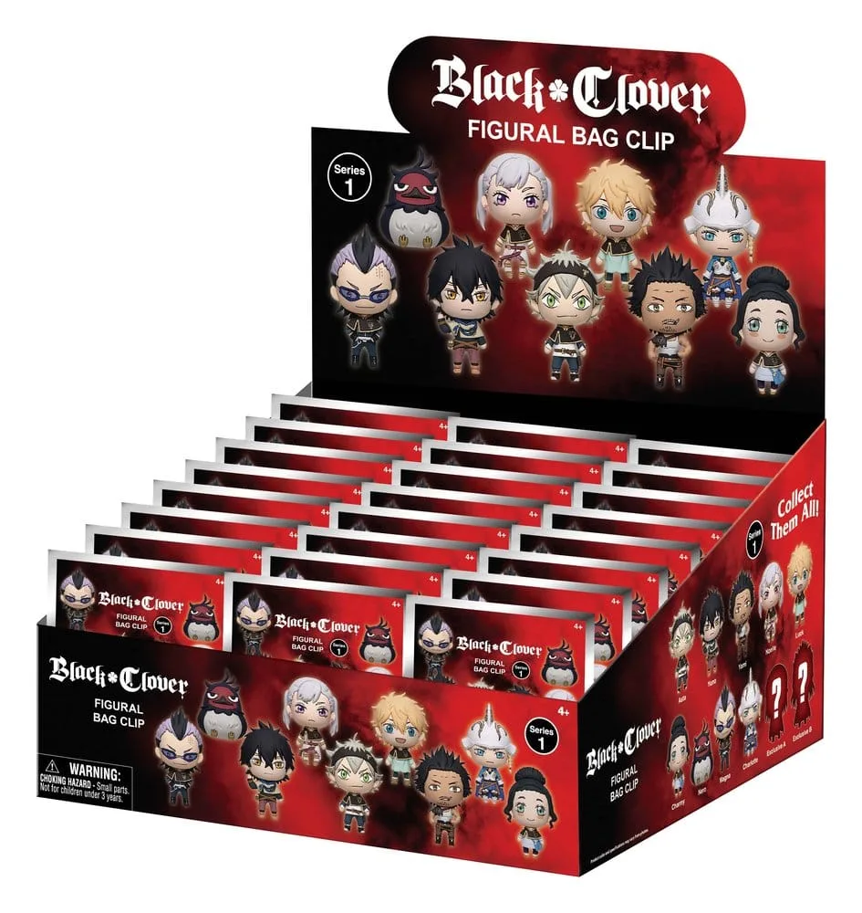 Black Clover Bag Clips – Series 1 Blind Bag Display 24-Pack