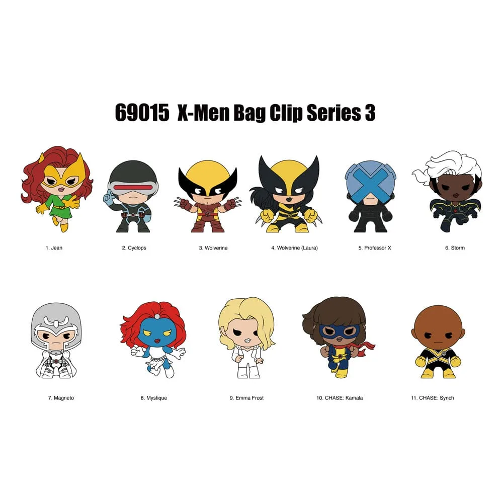 Marvel 3D Foam Bag Clips – X-Men Classic Series 3 Display of 24