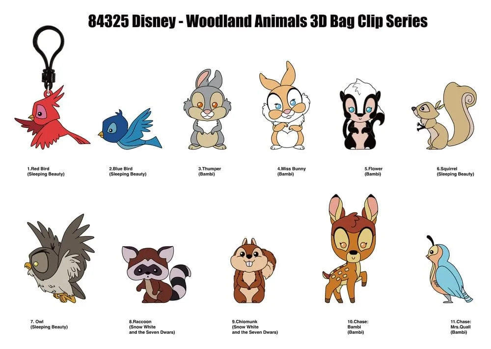 Disney Bag Clips – Woodland Characters Series 76 Display of 24 3