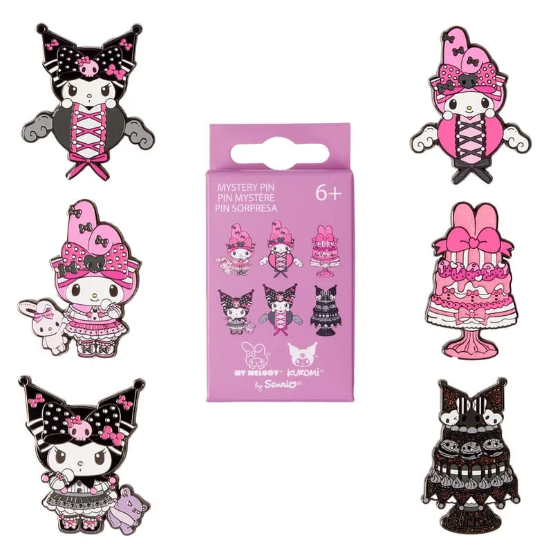 Sanrio Enamel Pins – My Melody and Kuromi Pink and Black 4 cm