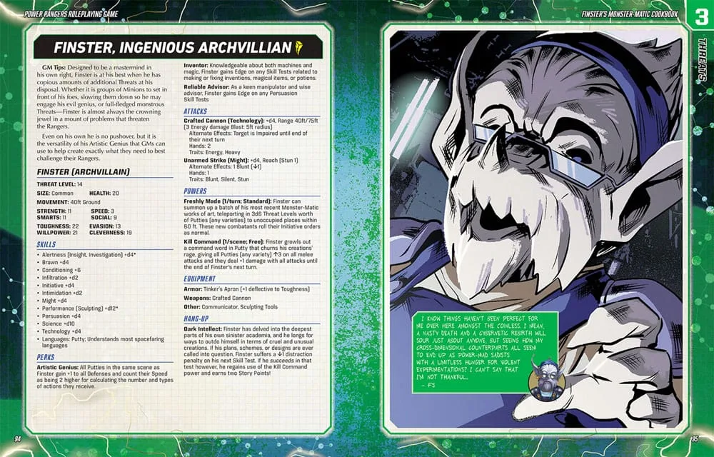 Power Rangers RPG Sourcebook – Finster’s Monster-Matic Cookbook 2