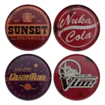 Fallout Metal Coasters – Wasteland Drinks 4-Pack 1