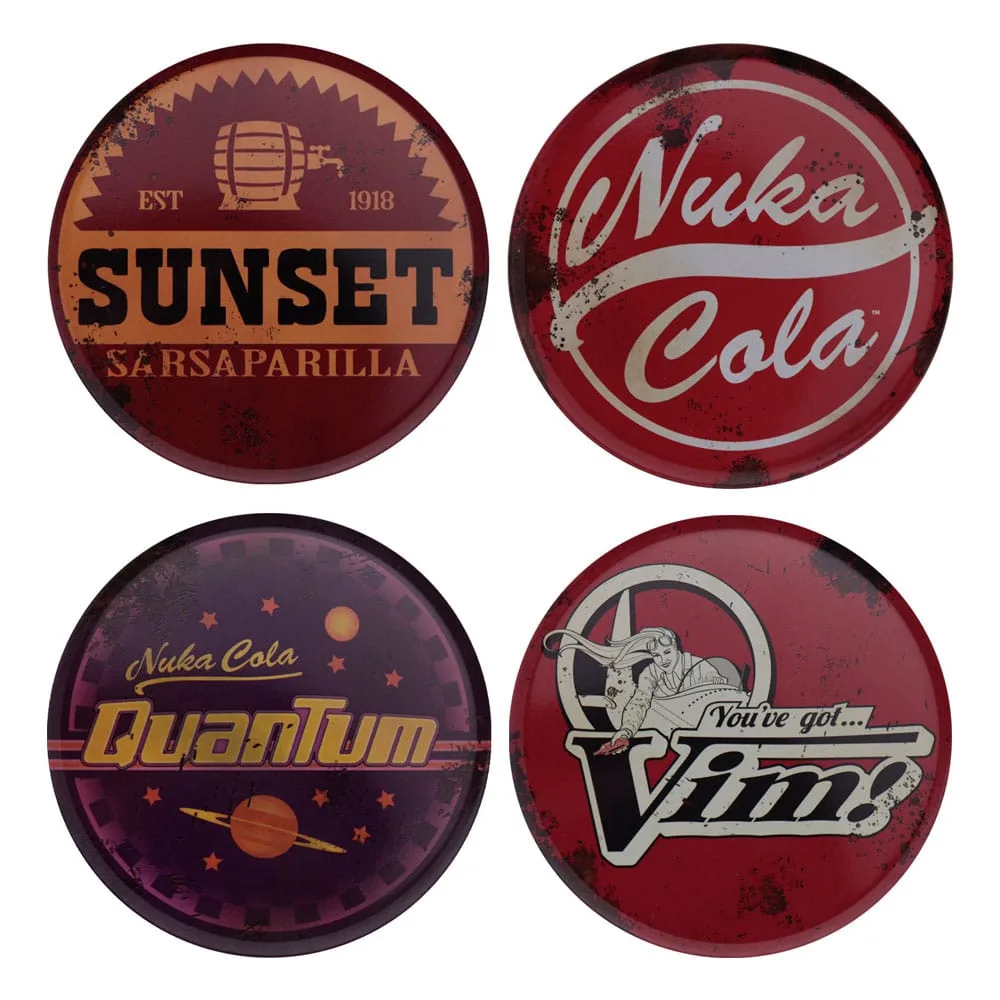 Fallout Metal Coasters – Wasteland Drinks 4-Pack