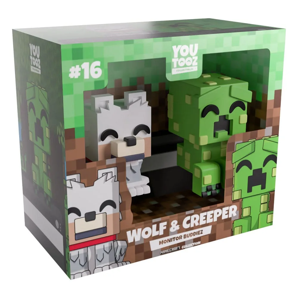 Minecraft Vinyl Figures – Wolf and Creeper Monitor Buddiez 5
