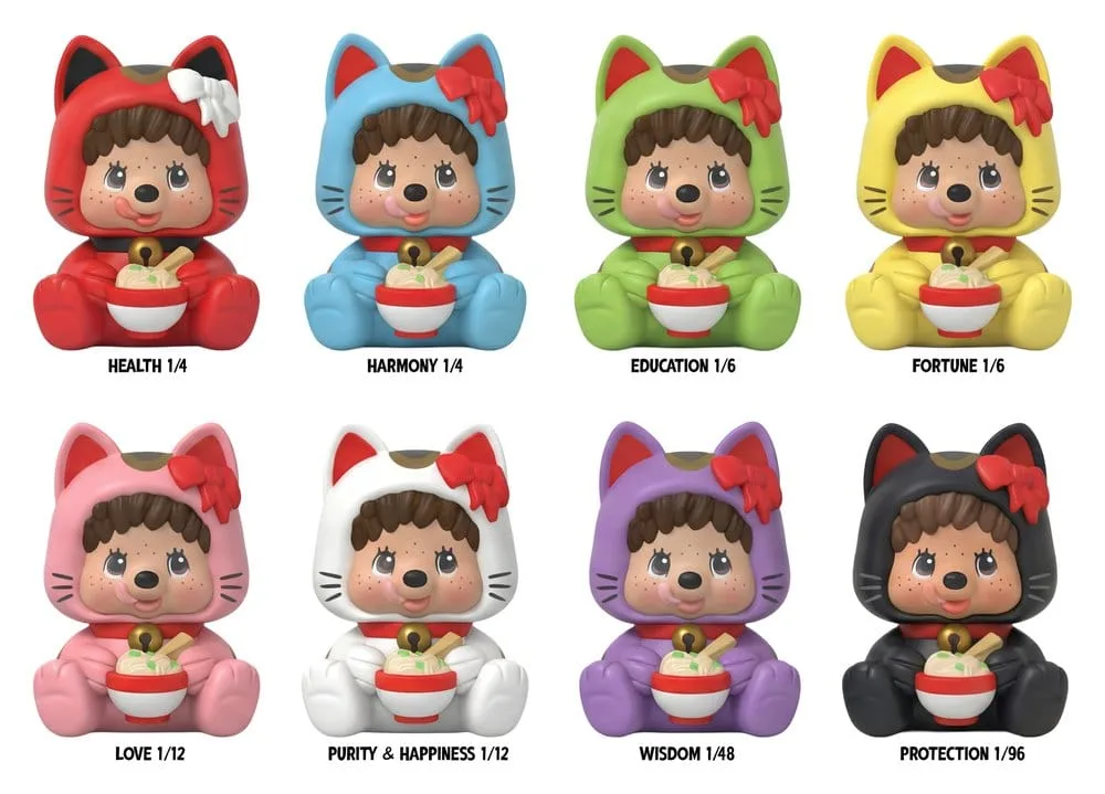 Monchhichi Figure – Cup of Fun Lucky Cat Blind Box Display 10 cm