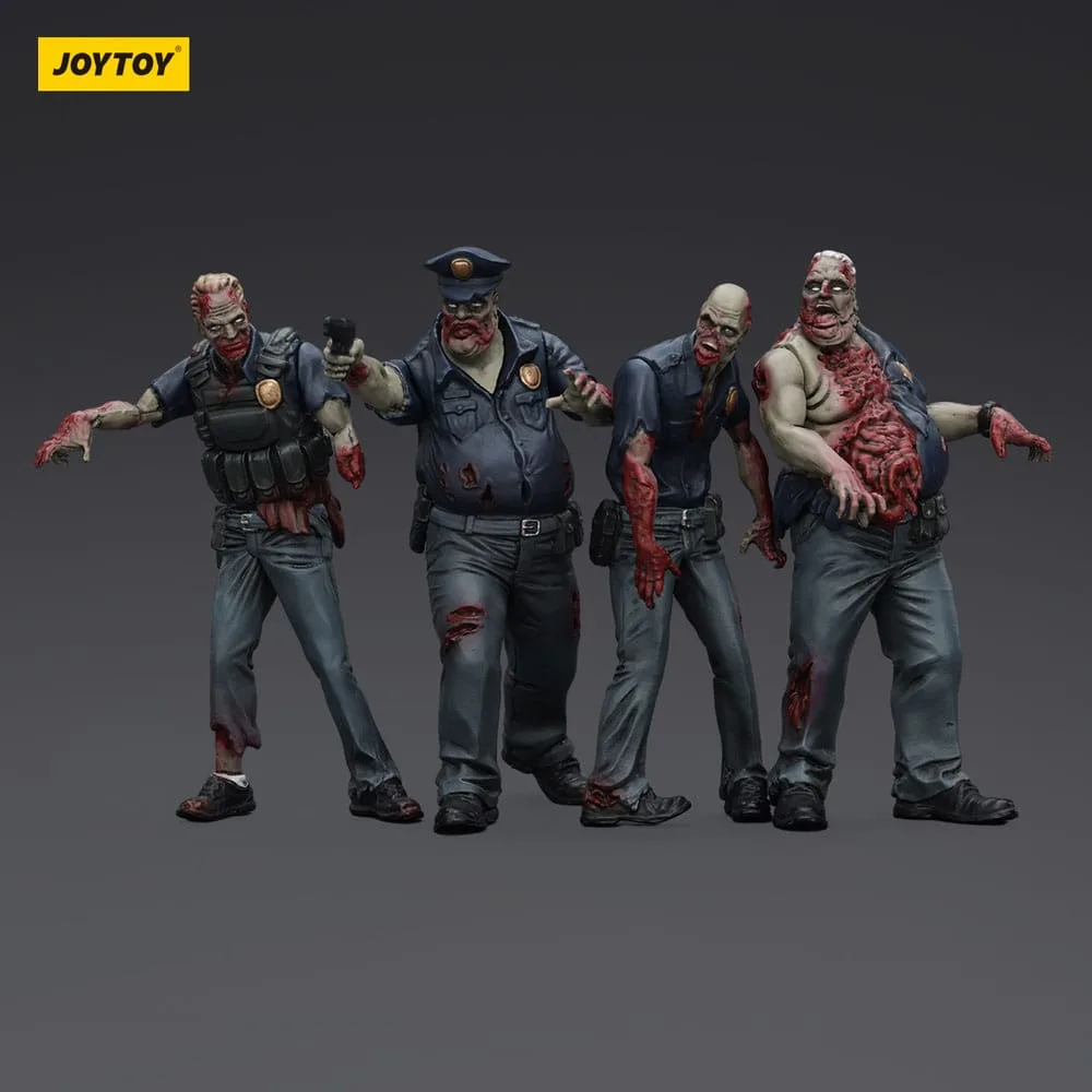Zombie Dark Source Action Figures – Male Police 4-Pack 8 cm 2
