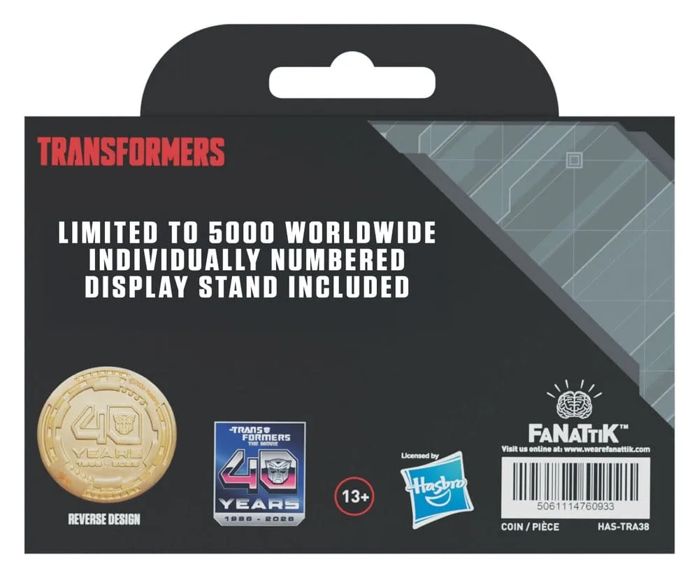 Transformers Coin – The Movie 40th Anniversary 24K Gold Plated 6