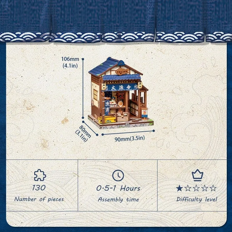 Fukuoka Mentaiko Kitchen Model Kit – Miniature House 11 x 9 cm 2