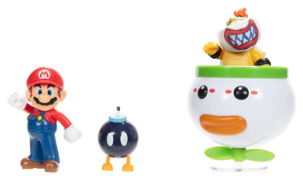 Super Mario Figure 2-Pack – Mario and Bowser Jr. Clown Car 6 cm 4