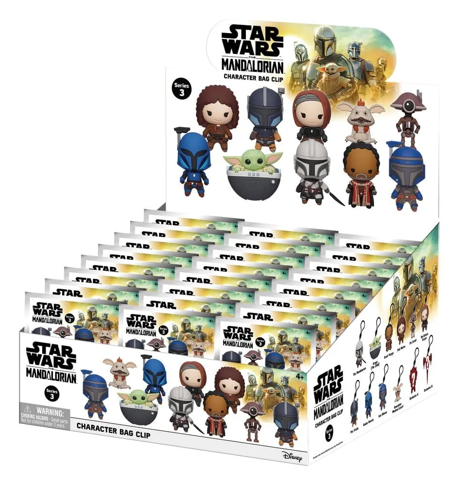 Star Wars The Mandalorian Bag Clips – Series 3 Display of 24