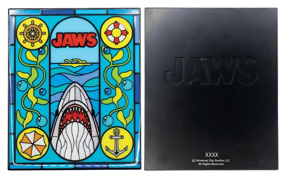 Jaws metalen verzamelplaat – Glas-in-loodstijl 10 x 8 cm 3
