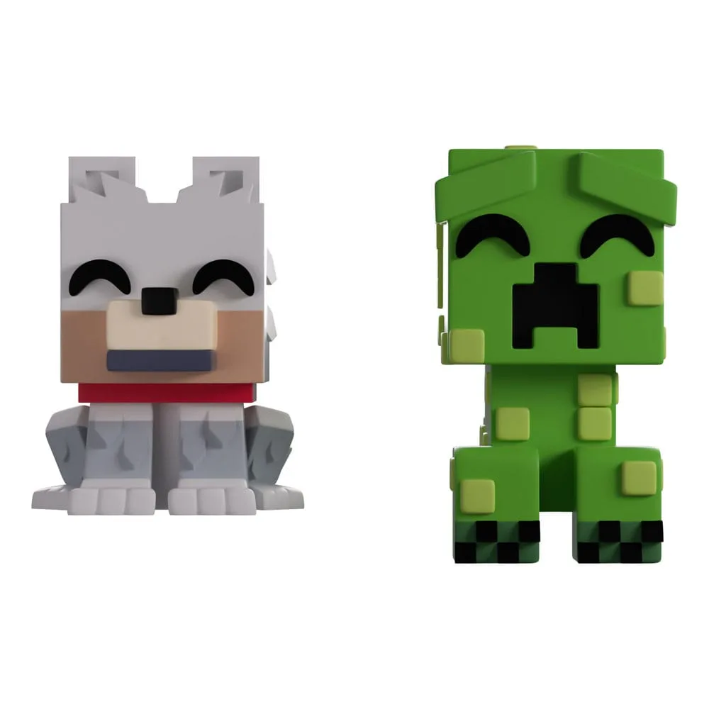 Minecraft Vinyl Figures – Wolf and Creeper Monitor Buddiez