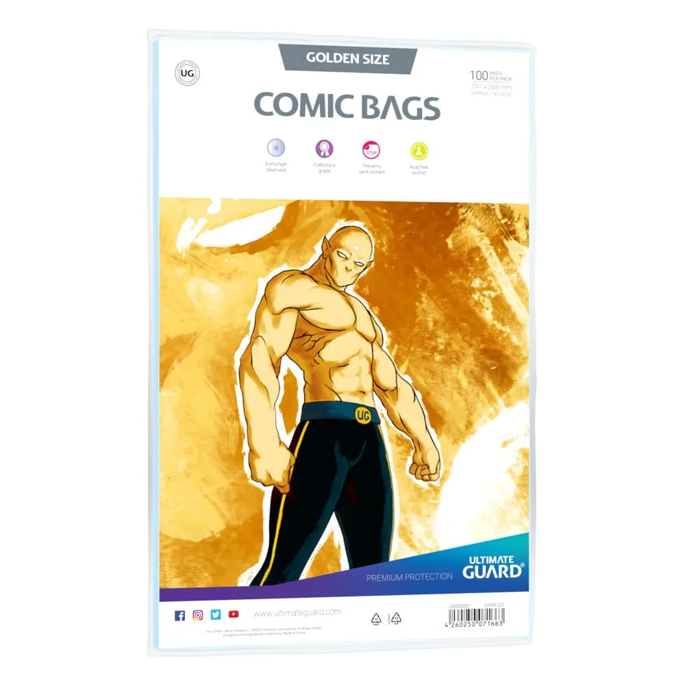 Ultimate Guard Comic Bags – Golden Size 100 Pack